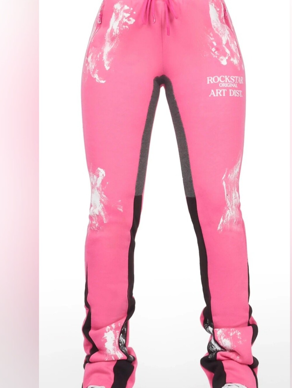 Rockstar Original Women's Pink Graphic STACKED Sweatpants